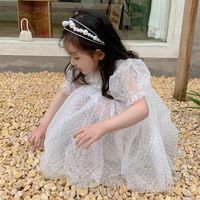 Princess Cute Solid Color Cotton Mesh Yarn Girls Dresses main image 5