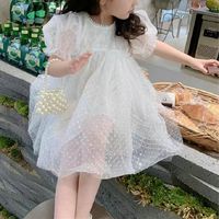 Princess Cute Solid Color Cotton Mesh Yarn Girls Dresses main image 4