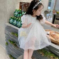 Princess Cute Solid Color Cotton Mesh Yarn Girls Dresses main image 2