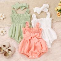 Princess Cute Bow Knot Cotton Baby Rompers main image 1