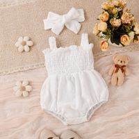 Princess Cute Bow Knot Cotton Baby Rompers sku image 1