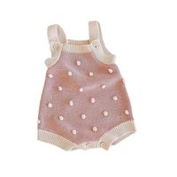 Casual Round Dots Solid Color Cotton Baby Rompers main image 2