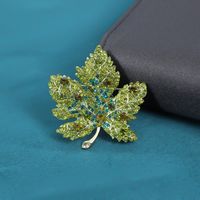 Elegant Shiny Maple Leaf Zinc Alloy Plating Inlay Rhinestones Women's Brooches sku image 2