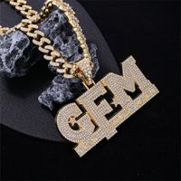 Hip Hop Lettre Alliage De Zinc Placage Incruster Strass Hommes Pendentif main image 5