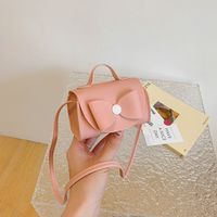 Girl's Pu Leather Bow Knot Cute Square Zipper Shoulder Bag sku image 5