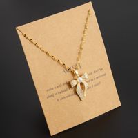 Stainless Steel 18K Gold Plated Sweet Streetwear Plating Inlay Bow Knot Pearl Zircon Pendant Necklace main image 5
