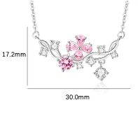 Shiny Flower Sterling Silver Polishing Plating Inlay Zircon Necklace main image 2