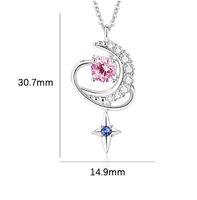 Ig Style Shiny Star Moon Sterling Silver Polishing Plating Inlay Zircon Pendant Necklace main image 2