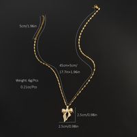 Stainless Steel 18K Gold Plated Sweet Streetwear Plating Inlay Bow Knot Pearl Zircon Pendant Necklace main image 2