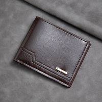 Men's Geometric Pu Leather Open Small Wallets sku image 2