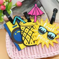 Creative Cartoon Sun Fruit Pineapple Boarding Pass New Hot Selling Pvc Soft Plastic Luggage Tag main image 1