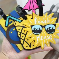 Creative Cartoon Sun Fruit Pineapple Boarding Pass New Hot Selling Pvc Soft Plastic Luggage Tag main image 4