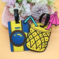 Creative Cartoon Sun Fruit Pineapple Boarding Pass New Hot Selling Pvc Soft Plastic Luggage Tag main image 2