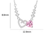 Simple Style Heart Shape Sterling Silver Polishing Plating Inlay Zircon Necklace main image 2