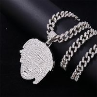 Hip-Hop Human Zinc Alloy Plating Inlay Rhinestones Men's Pendant Necklace main image 4