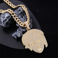 Hip-Hop Human Zinc Alloy Plating Inlay Rhinestones Men's Pendant Necklace main image 5