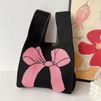 Women's Small Polyester Bow Knot Vintage Style Square Open Shoulder Bag sku image 2