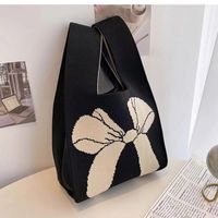 Women's Small Polyester Bow Knot Vintage Style Square Open Shoulder Bag sku image 3