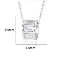 Lässig Moderner Stil Pendeln Runden Sterling Silber Polieren Überzug Inlay Zirkon Halskette main image 2