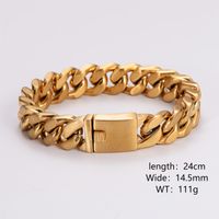 Stainless Steel 18K Gold Plated Hip-Hop Rock Cool Style Plating Geometric Bracelets main image 5
