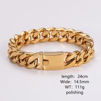 Stainless Steel 18K Gold Plated Hip-Hop Rock Cool Style Plating Geometric Bracelets main image 2