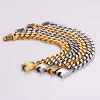 Stainless Steel 18K Gold Plated Hip-Hop Rock Cool Style Plating Geometric Bracelets main image 7