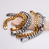 Stainless Steel 18K Gold Plated Hip-Hop Rock Cool Style Plating Geometric Bracelets main image 6