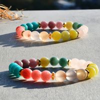 Vacation Handmade Simple Style Round Artificial Crystal Beaded Handmade Women's Bracelets main image 1