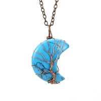 Simple Style Moon Tree Natural Stone Copper Pendant Necklace In Bulk sku image 12