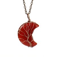 Simple Style Moon Tree Natural Stone Copper Pendant Necklace In Bulk sku image 11