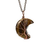 Simple Style Moon Tree Natural Stone Copper Pendant Necklace In Bulk sku image 10