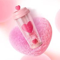 Valentine's Day Cute Retro Red Heart Solid Color Plastic Water Bottles 1 Piece main image 5