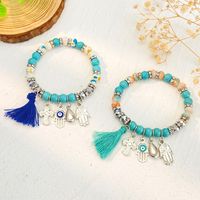 Ethnic Style Simple Style Classic Style Cross Devil's Eye Palm Alloy Natural Stone Beaded Tassel Inlay Rhinestones Unisex Bracelets main image 4