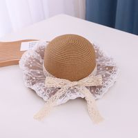 Girl's Cute Flower Bowknot Straw Hat main image 4