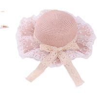 Girl's Cute Flower Bowknot Straw Hat main image 5