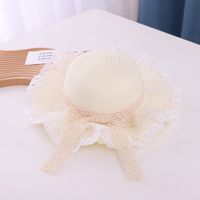 Girl's Cute Flower Bowknot Straw Hat sku image 7