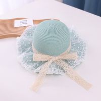 Girl's Cute Flower Bowknot Straw Hat sku image 9