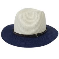 للجنسين أسلوب بسيط متعدد الألوان طنف كبيرة قبعة فيدورا main image 5
