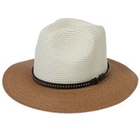 للجنسين أسلوب بسيط متعدد الألوان طنف كبيرة قبعة فيدورا main image 4