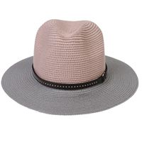 للجنسين أسلوب بسيط متعدد الألوان طنف كبيرة قبعة فيدورا main image 3