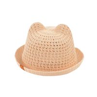 Children Unisex Cartoon Style Cute Solid Color Crimping Straw Hat main image 2