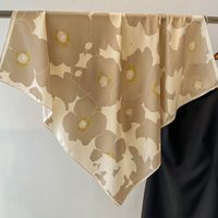 Women's Sweet Simple Style Flower Polyester Silk Scarf sku image 3
