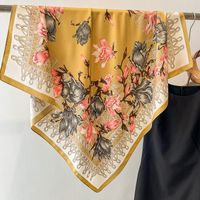 Women's Sweet Simple Style Flower Polyester Silk Scarf sku image 7