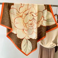 Women's Sweet Simple Style Flower Polyester Silk Scarf sku image 13