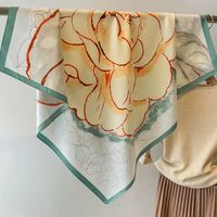 Women's Sweet Simple Style Flower Polyester Silk Scarf sku image 14