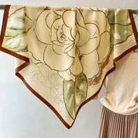 Women's Sweet Simple Style Flower Polyester Silk Scarf sku image 15