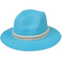 للجنسين أنيق أسلوب بسيط اللون الصامد طنف كبيرة قبعة فيدورا main image 4