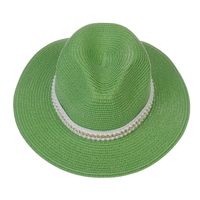 للجنسين أنيق أسلوب بسيط اللون الصامد طنف كبيرة قبعة فيدورا sku image 3