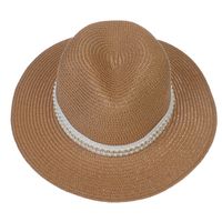 للجنسين أنيق أسلوب بسيط اللون الصامد طنف كبيرة قبعة فيدورا sku image 5