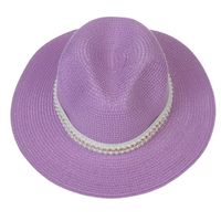 للجنسين أنيق أسلوب بسيط اللون الصامد طنف كبيرة قبعة فيدورا sku image 4